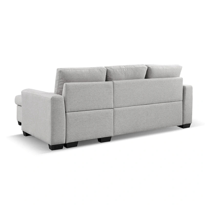 Gestepptes Ecksofa mit Récamiere und Schlaffunktion mit Stauraum
