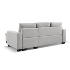 Gestepptes Ecksofa mit Récamiere und Schlaffunktion mit Stauraum