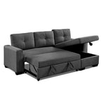 Gestepptes Ecksofa mit Récamiere und Schlaffunktion mit Stauraum