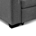 Gestepptes Ecksofa mit Récamiere und Schlaffunktion mit Stauraum