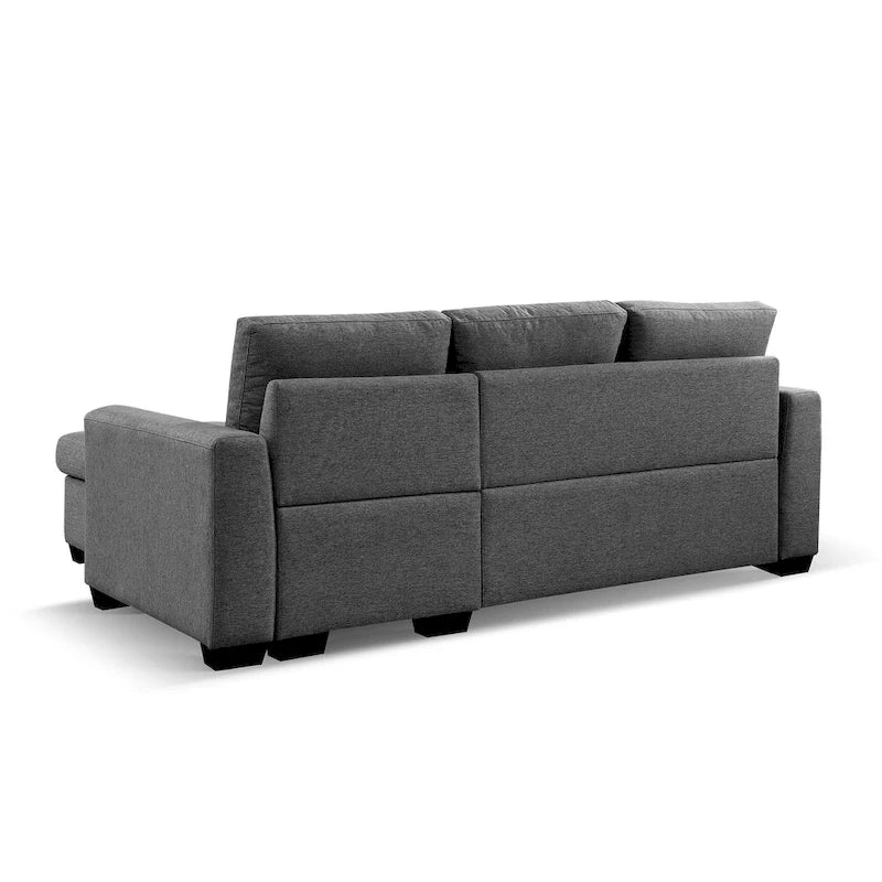 Gestepptes Ecksofa mit Récamiere und Schlaffunktion mit Stauraum