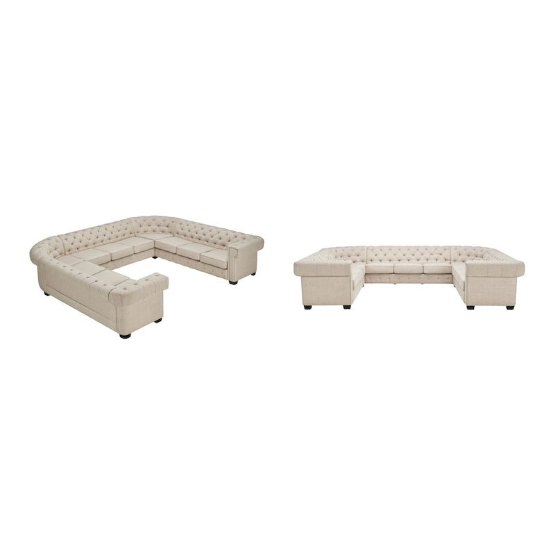 Danzig 11-Sitzer U-förmiges Chesterfield-Ecksofa