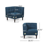 Clermont Mid-century Tufted Ecksofa von Christopher Knight Home – 114,00 L x 114,00 B x 30,75 H