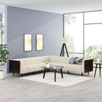Clermont Mid-century Tufted Ecksofa von Christopher Knight Home – 114,00 L x 114,00 B x 30,75 H