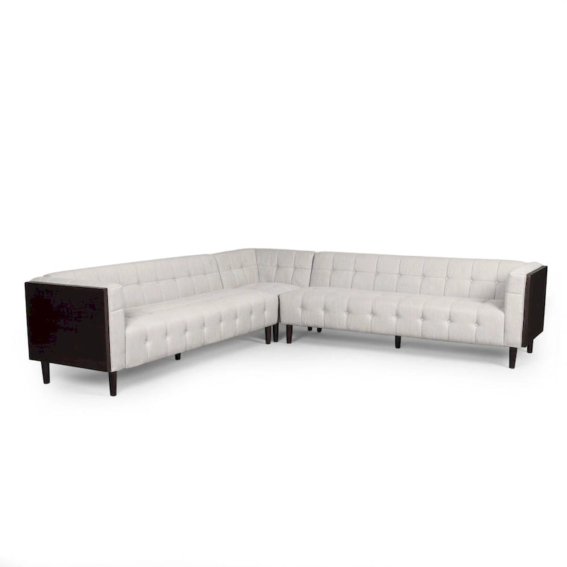 Clermont Mid-century Tufted Ecksofa von Christopher Knight Home – 114,00 L x 114,00 B x 30,75 H