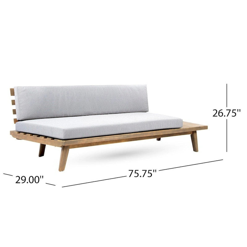 Eulah v-förmiges, minimalistisches 4-teiliges Sektionssofa aus Holz von Christopher Knight Home