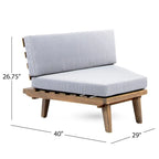 Eulah v-förmiges, minimalistisches 4-teiliges Sektionssofa aus Holz von Christopher Knight Home