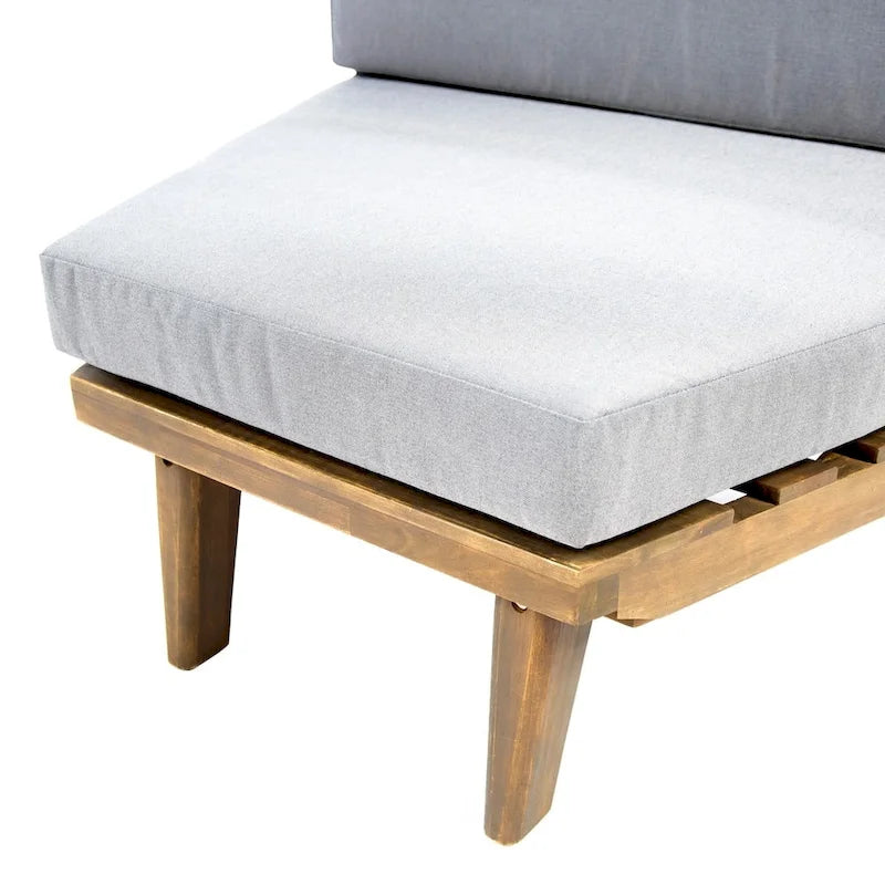 Eulah v-förmiges, minimalistisches 4-teiliges Sektionssofa aus Holz von Christopher Knight Home