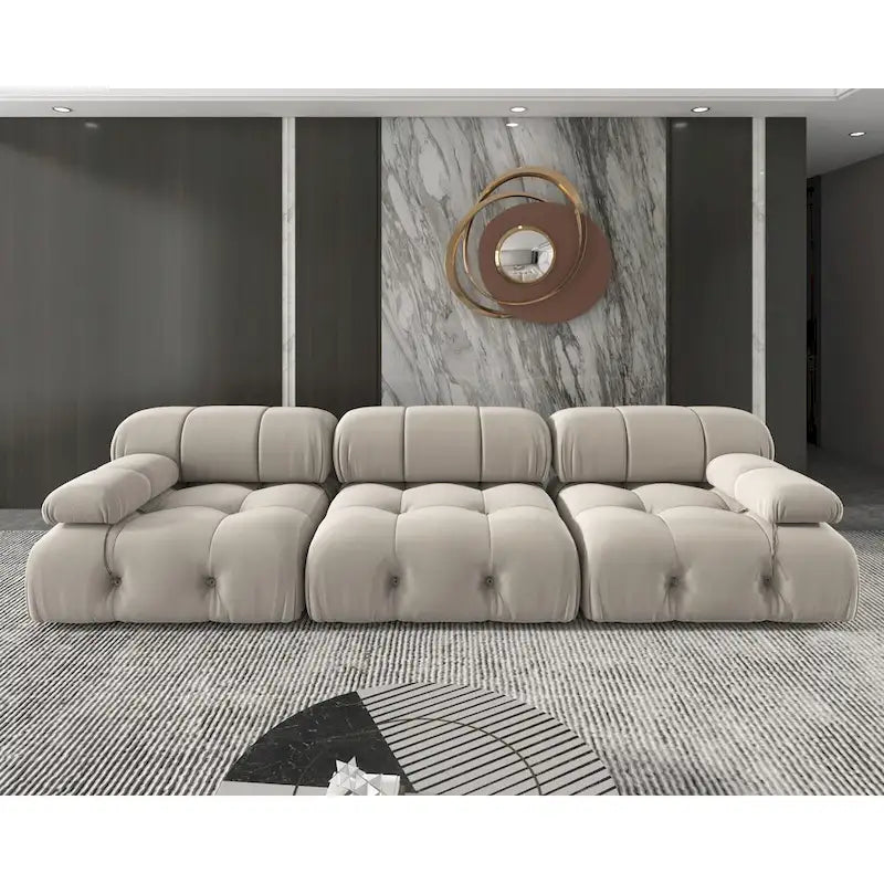 Samt-Ecksofa, umbaubar, modulares Sofa