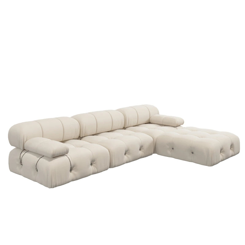 Samt-Ecksofa, umbaubar, modulares Sofa