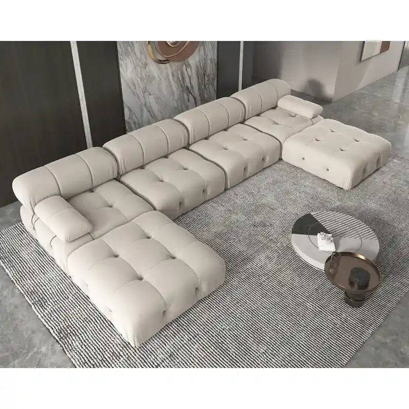 Samt-Ecksofa, umbaubar, modulares Sofa
