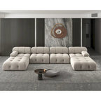 Samt-Ecksofa, umbaubar, modulares Sofa