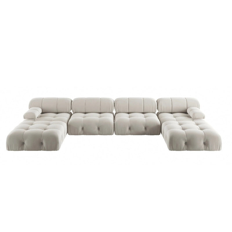 Samt-Ecksofa, umbaubar, modulares Sofa