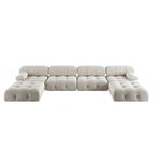 Samt-Ecksofa, umbaubar, modulares Sofa