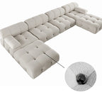 Samt-Ecksofa, umbaubar, modulares Sofa