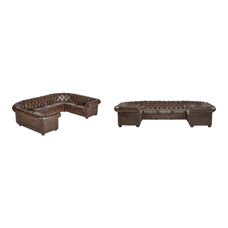 Gdansk 9-Sitzer U-förmiges Chesterfield Ecksofa