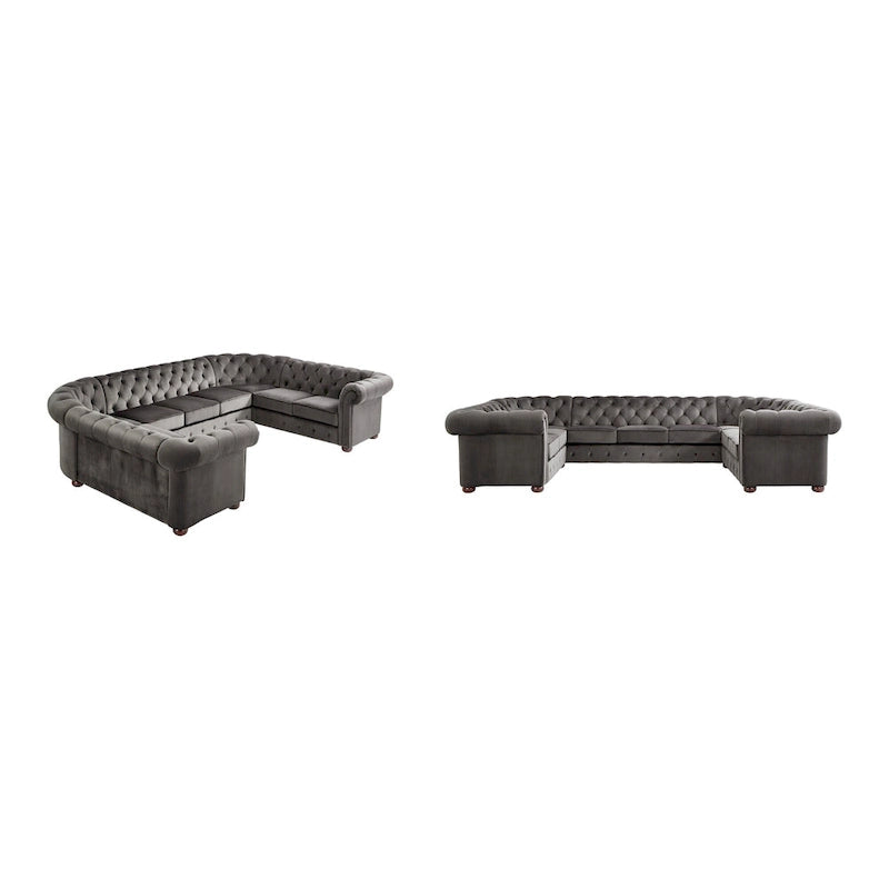 Gdansk 9-Sitzer U-förmiges Chesterfield Ecksofa
