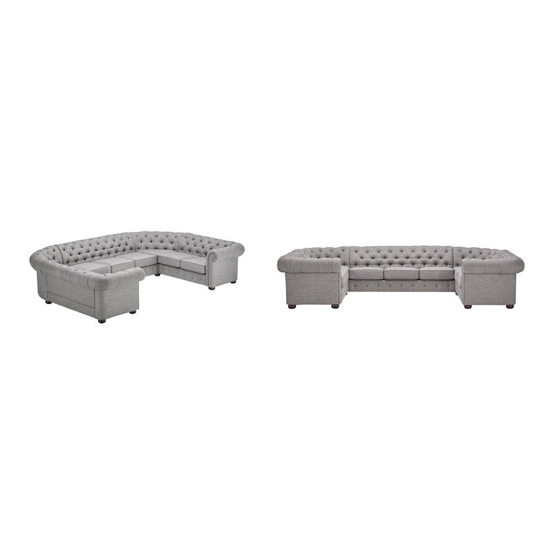 Gdansk 9-Sitzer U-förmiges Chesterfield Ecksofa