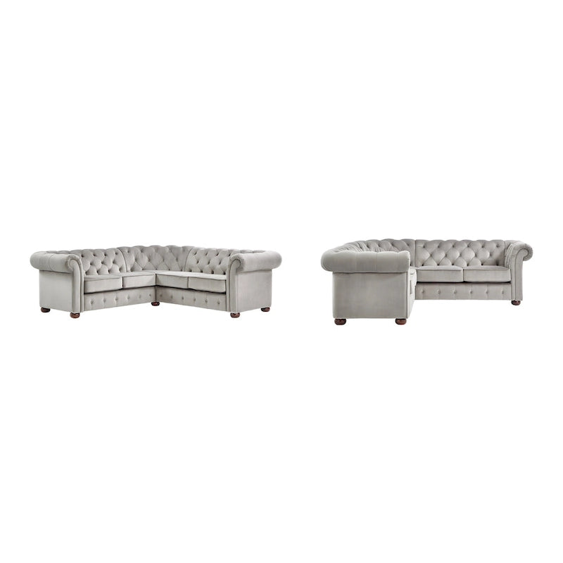 Gdansk 5-Sitzer L-förmiges Chesterfield-Sofa