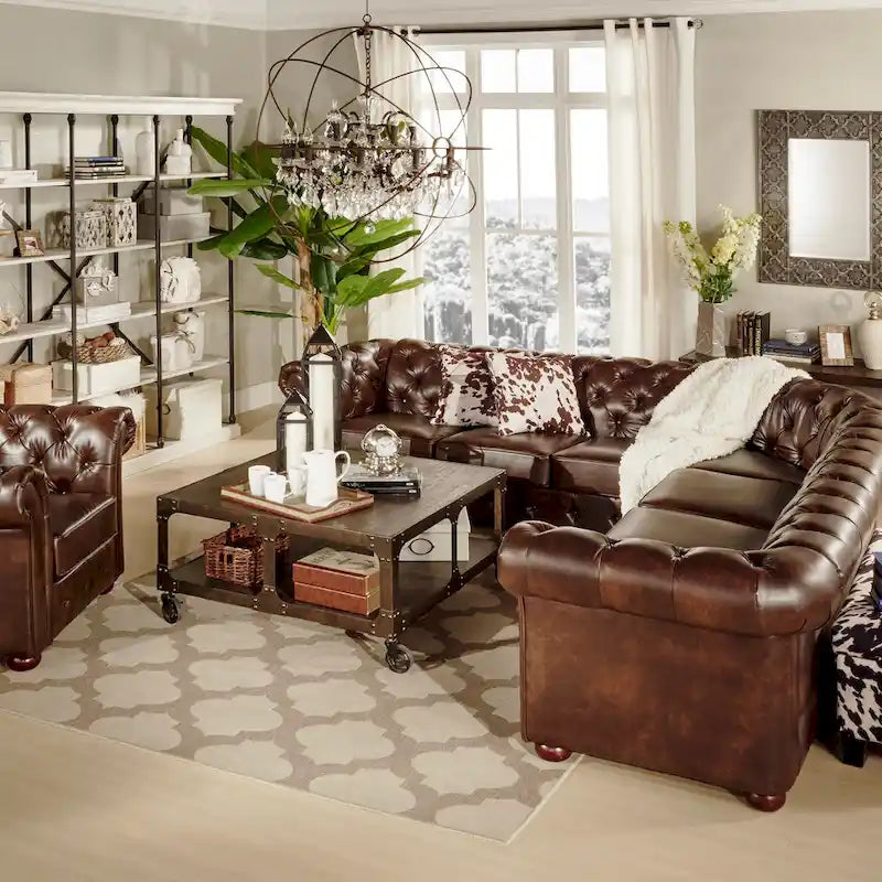 Gdansk 7-Sitzer L-förmiges Chesterfield-Sofa