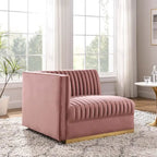 Sanguine Channel Getufteter Performance Velvet Modularer Loungesofa Linker Armstuhl