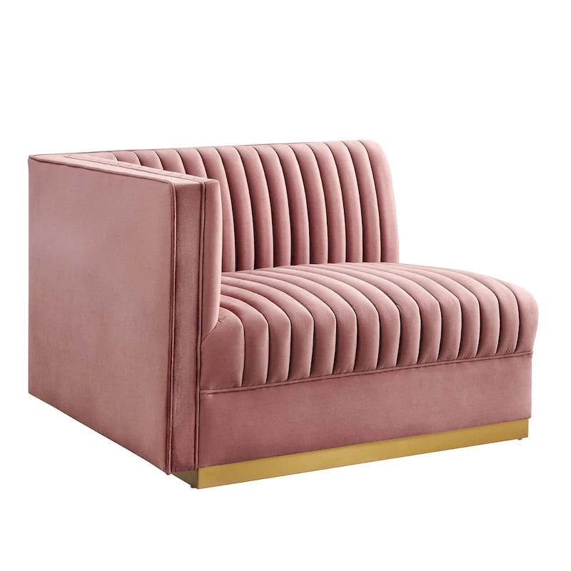 Sanguine Channel Getufteter Performance Velvet Modularer Loungesofa Linker Armstuhl