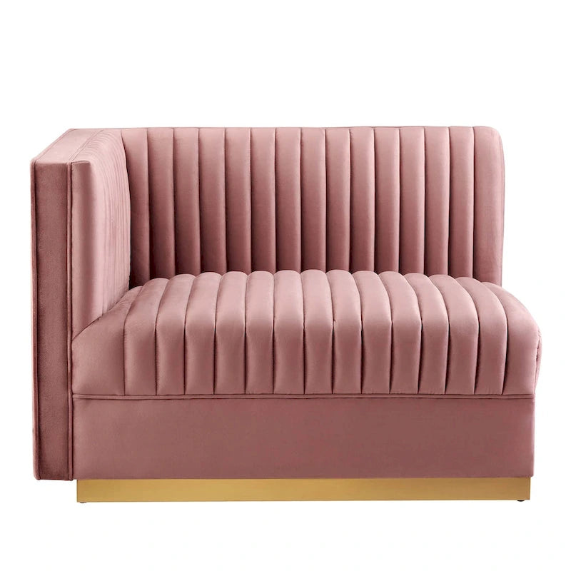 Sanguine Channel Getufteter Performance Velvet Modularer Loungesofa Linker Armstuhl