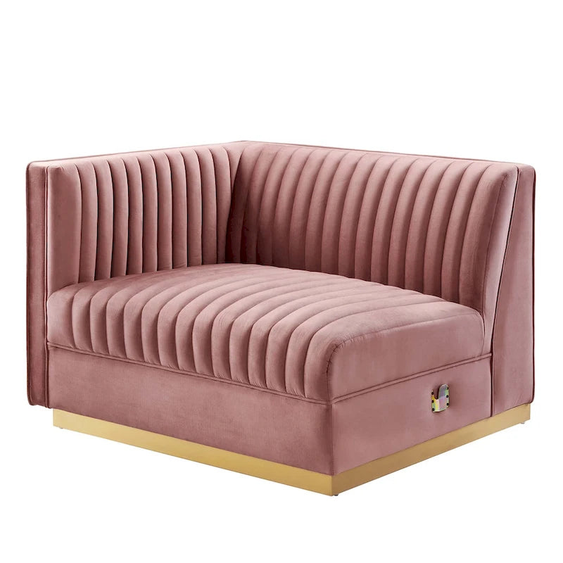 Sanguine Channel Getufteter Performance Velvet Modularer Loungesofa Linker Armstuhl