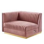 Sanguine Channel Getufteter Performance Velvet Modularer Loungesofa Linker Armstuhl