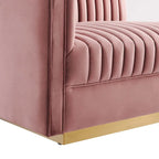 Sanguine Channel Getufteter Performance Velvet Modularer Loungesofa Linker Armstuhl