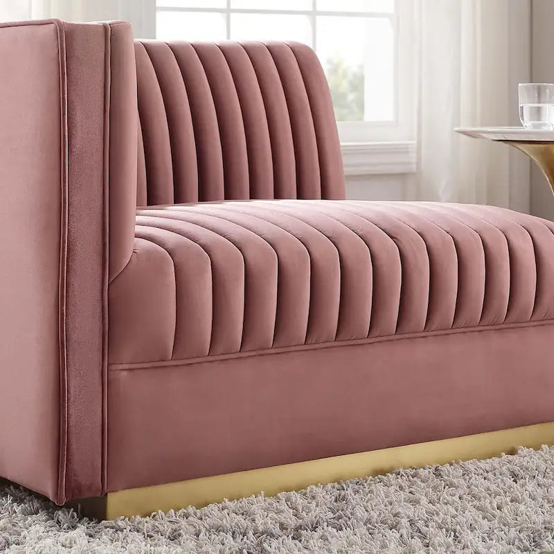 Sanguine Channel Getufteter Performance Velvet Modularer Loungesofa Linker Armstuhl
