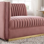 Sanguine Channel Getufteter Performance Velvet Modularer Loungesofa Linker Armstuhl