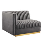 Sanguine Channel Getufteter Performance Velvet Modularer Loungesofa Linker Armstuhl