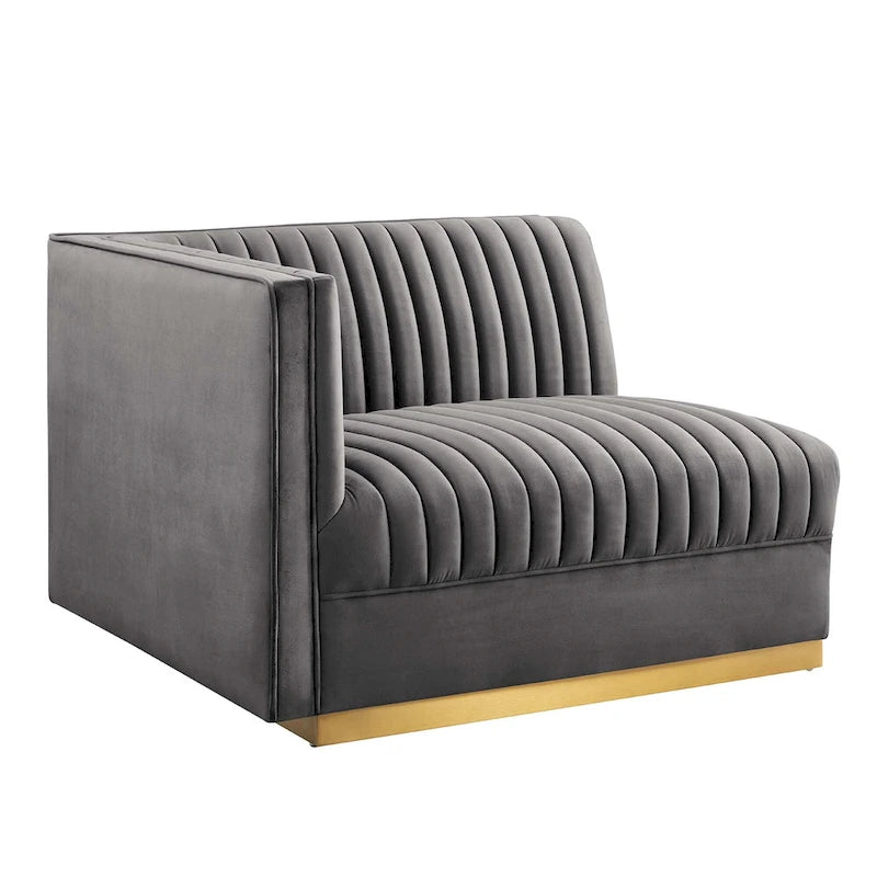 Sanguine Channel Getufteter Performance Velvet Modularer Loungesofa Linker Armstuhl