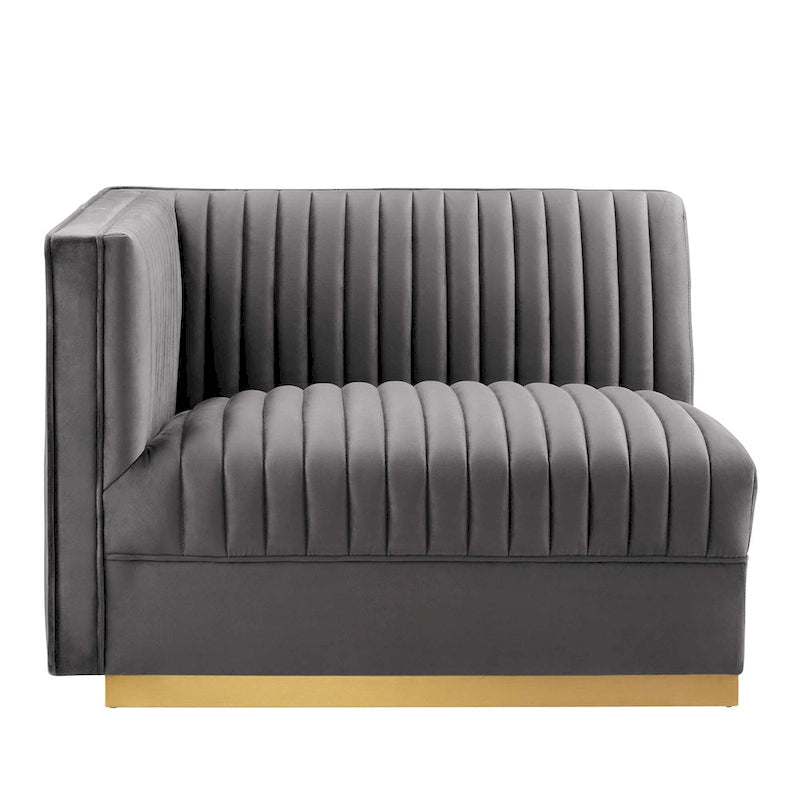 Sanguine Channel Getufteter Performance Velvet Modularer Loungesofa Linker Armstuhl