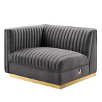 Sanguine Channel Getufteter Performance Velvet Modularer Loungesofa Linker Armstuhl
