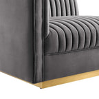 Sanguine Channel Getufteter Performance Velvet Modularer Loungesofa Linker Armstuhl