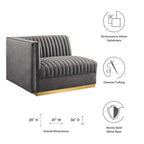 Sanguine Channel Getufteter Performance Velvet Modularer Loungesofa Linker Armstuhl