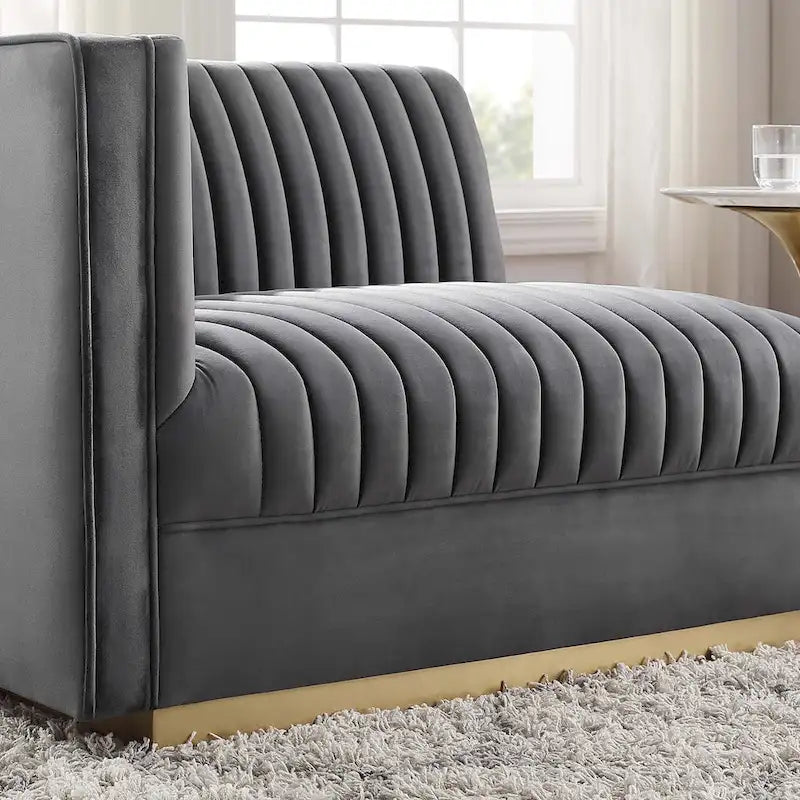 Sanguine Channel Getufteter Performance Velvet Modularer Loungesofa Linker Armstuhl