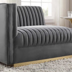 Sanguine Channel Getufteter Performance Velvet Modularer Loungesofa Linker Armstuhl