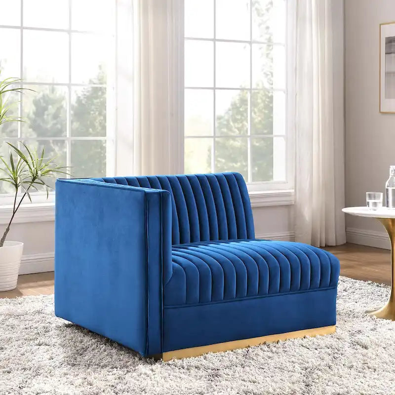 Sanguine Channel Getufteter Performance Velvet Modularer Loungesofa Linker Armstuhl