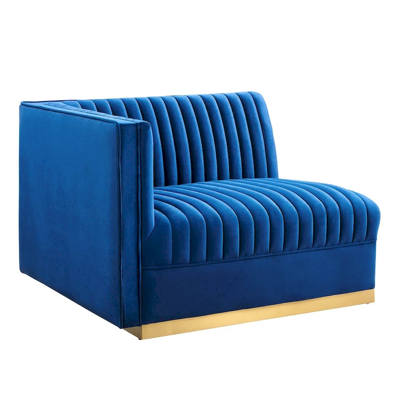 Sanguine Channel Getufteter Performance Velvet Modularer Loungesofa Linker Armstuhl