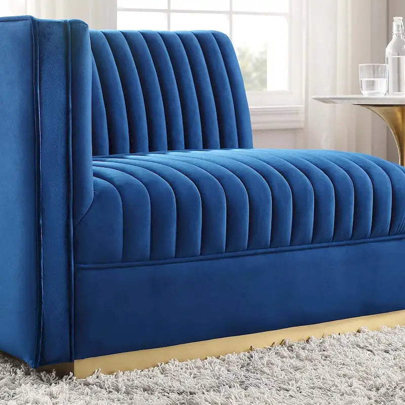 Sanguine Channel Getufteter Performance Velvet Modularer Loungesofa Linker Armstuhl