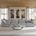 160.6 Modernes Leinwand-Polstersofa, mehrere Kissen, Sektionssofa