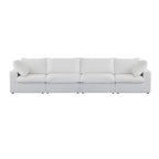 160.6 Modernes Leinwand-Polstersofa, mehrere Kissen, Sektionssofa