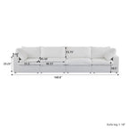160.6 Modernes Leinwand-Polstersofa, mehrere Kissen, Sektionssofa