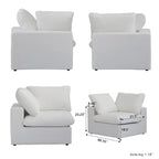160.6 Modernes Leinwand-Polstersofa, mehrere Kissen, Sektionssofa