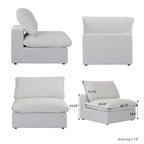 160.6 Modernes Leinwand-Polstersofa, mehrere Kissen, Sektionssofa