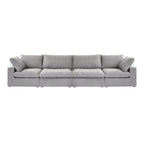 160.6 Modernes Leinwand-Polstersofa, mehrere Kissen, Sektionssofa