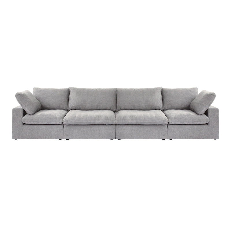 160.6 Modernes Leinwand-Polstersofa, mehrere Kissen, Sektionssofa